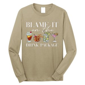 Retro Funny Cruise Blame It On The Drink Package Party Long Sleeve Shirt