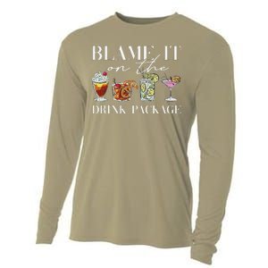 Retro Funny Cruise Blame It On The Drink Package Party Cooling Performance Long Sleeve Crew