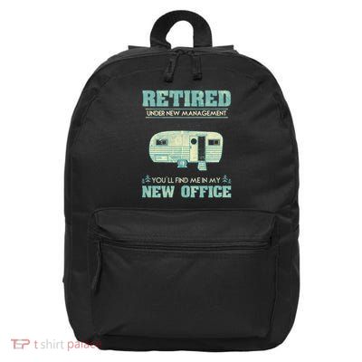 Retirement Funny Camping Rv Caravan Gift Retiree New Office 16 in Basic Backpack