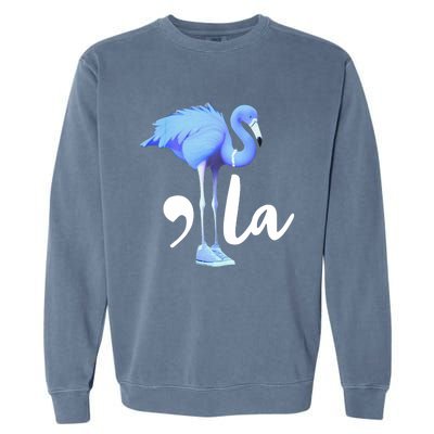 Retro Flamingo Chucks And Pearls Comma La Kamala Harris 2024 Garment-Dyed Sweatshirt