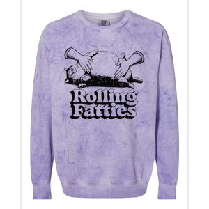 Rolling Fatties Cat Funny Cute Cat Lover Kitten Owner Retro Colorblast Crewneck Sweatshirt