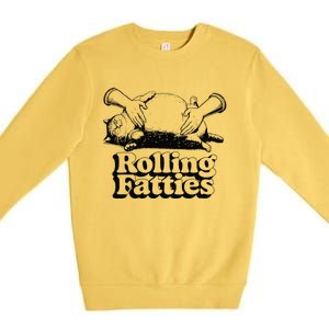 Rolling Fatties Cat Funny Cute Cat Lover Kitten Owner Retro Premium Crewneck Sweatshirt