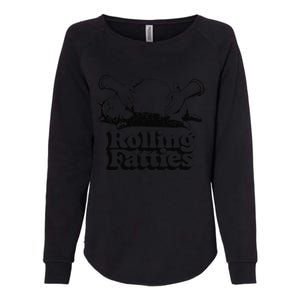 Rolling Fatties Cat Funny Cute Cat Lover Kitten Owner Retro Womens California Wash Sweatshirt