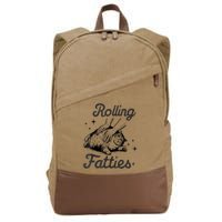 Rolling Fatties Cat Funny Cute Cat Lover Kitten Owner Kitty Cotton Canvas Backpack
