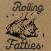 Rolling Fatties Cat Funny Cute Cat Lover Kitten Owner Kitty Cotton Canvas Backpack