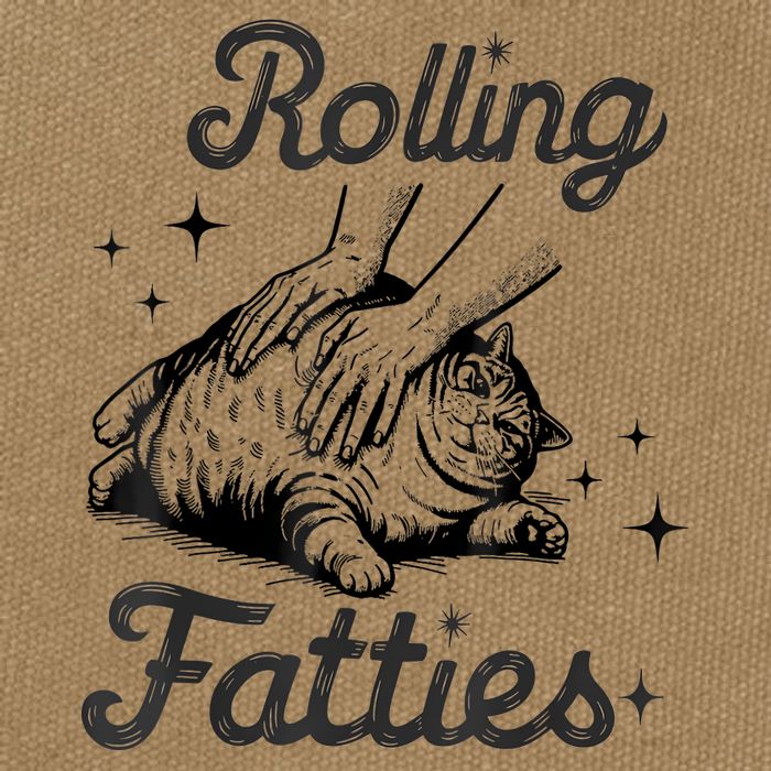 Rolling Fatties Cat Funny Cute Cat Lover Kitten Owner Kitty Cotton Canvas Backpack