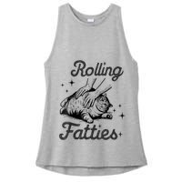 Rolling Fatties Cat Funny Cute Cat Lover Kitten Owner Kitty Ladies PosiCharge Tri-Blend Wicking Tank