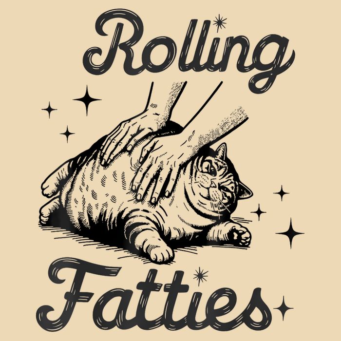 Rolling Fatties Cat Funny Cute Cat Lover Kitten Owner Kitty Drawstring Bag