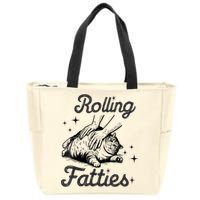 Rolling Fatties Cat Funny Cute Cat Lover Kitten Owner Kitty Zip Tote Bag