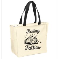 Rolling Fatties Cat Funny Cute Cat Lover Kitten Owner Kitty Zip Tote Bag