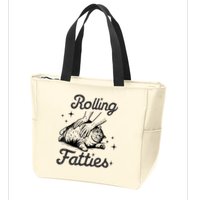 Rolling Fatties Cat Funny Cute Cat Lover Kitten Owner Kitty Zip Tote Bag