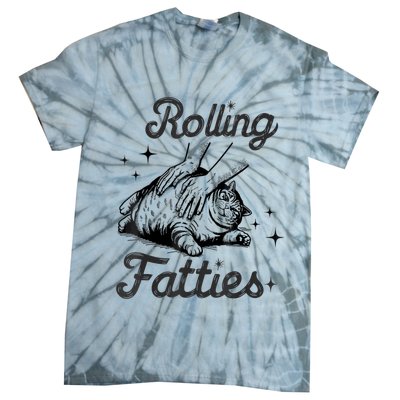 Rolling Fatties Cat Funny Cute Cat Lover Kitten Owner Kitty Tie-Dye T-Shirt