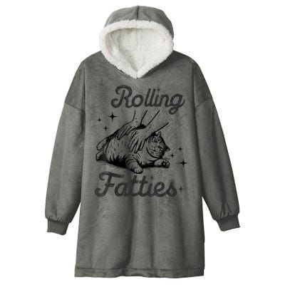 Rolling Fatties Cat Funny Cute Cat Lover Kitten Owner Kitty Hooded Wearable Blanket