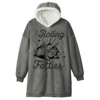 Rolling Fatties Cat Funny Cute Cat Lover Kitten Owner Kitty Hooded Wearable Blanket