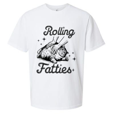 Rolling Fatties Cat Funny Cute Cat Lover Kitten Owner Kitty Sueded Cloud Jersey T-Shirt