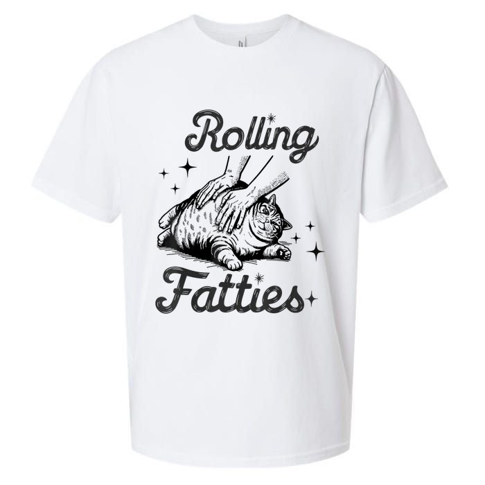 Rolling Fatties Cat Funny Cute Cat Lover Kitten Owner Kitty Sueded Cloud Jersey T-Shirt