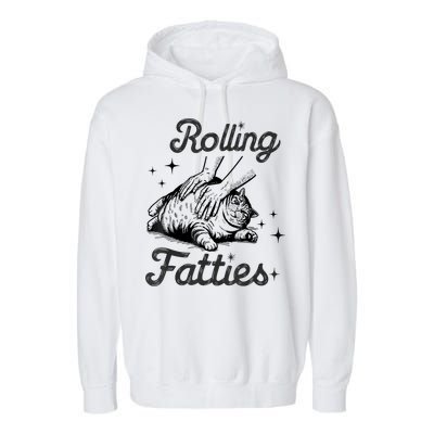 Rolling Fatties Cat Funny Cute Cat Lover Kitten Owner Kitty Garment-Dyed Fleece Hoodie