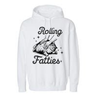 Rolling Fatties Cat Funny Cute Cat Lover Kitten Owner Kitty Garment-Dyed Fleece Hoodie