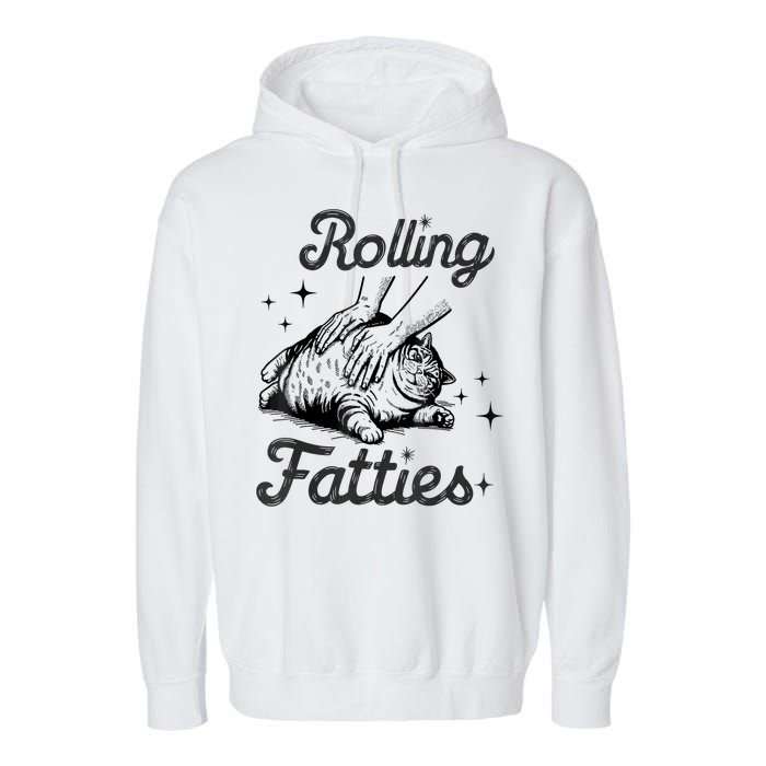 Rolling Fatties Cat Funny Cute Cat Lover Kitten Owner Kitty Garment-Dyed Fleece Hoodie
