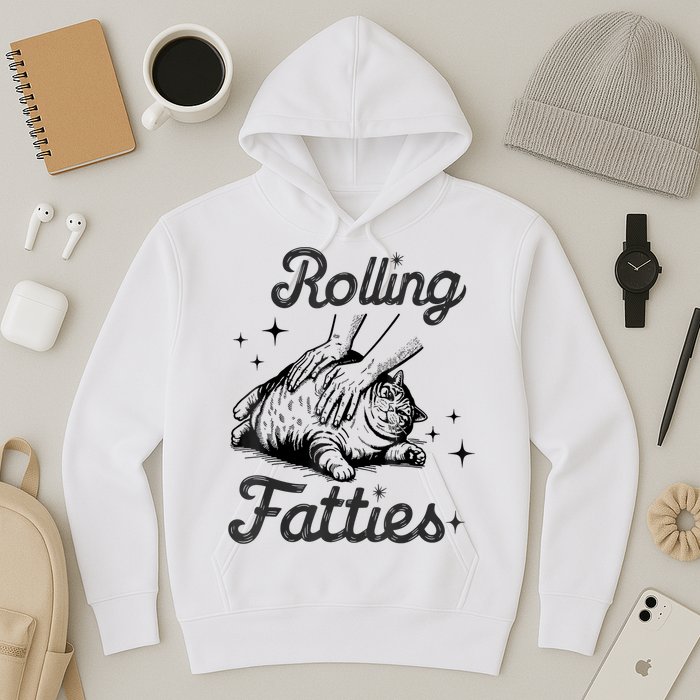 Rolling Fatties Cat Funny Cute Cat Lover Kitten Owner Kitty Hoodie