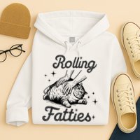 Rolling Fatties Cat Funny Cute Cat Lover Kitten Owner Kitty Hoodie