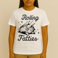 Rolling Fatties Cat Funny Cute Cat Lover Kitten Owner Kitty T-Shirt