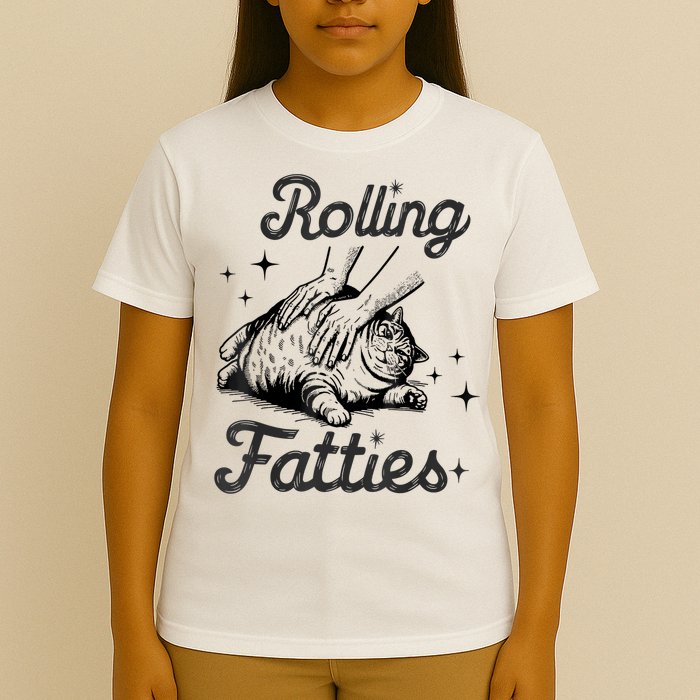 Rolling Fatties Cat Funny Cute Cat Lover Kitten Owner Kitty T-Shirt