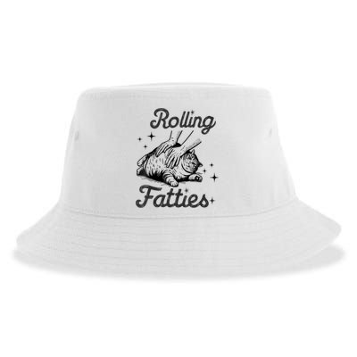 Rolling Fatties Cat Funny Cute Cat Lover Kitten Owner Kitty Sustainable Bucket Hat