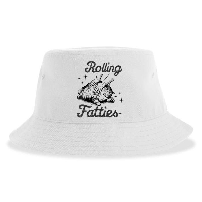 Rolling Fatties Cat Funny Cute Cat Lover Kitten Owner Kitty Sustainable Bucket Hat
