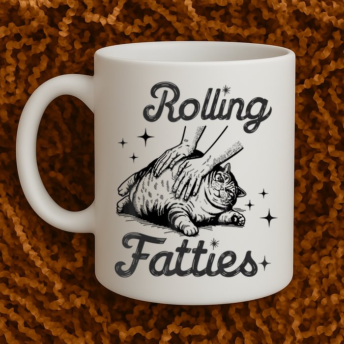 Rolling Fatties Cat Funny Cute Cat Lover Kitten Owner Kitty Mug