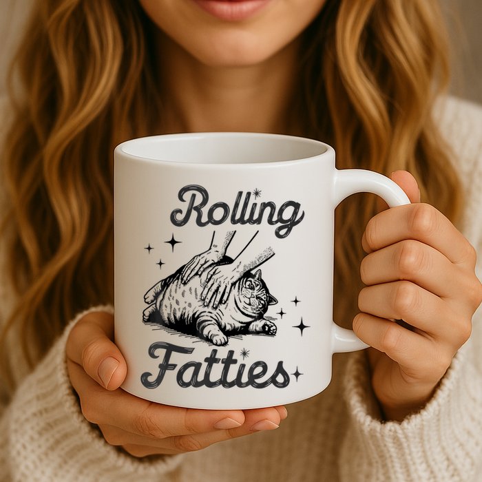 Rolling Fatties Cat Funny Cute Cat Lover Kitten Owner Kitty Mug