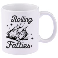 Rolling Fatties Cat Funny Cute Cat Lover Kitten Owner Kitty 11oz C Handle Ceramic Mug