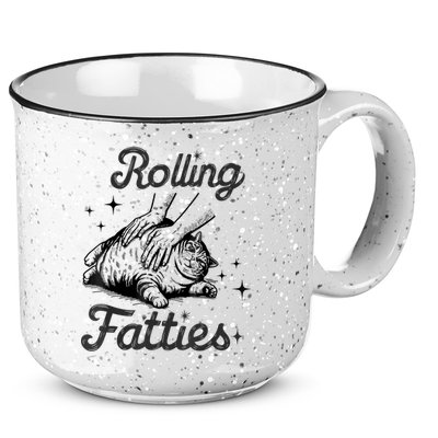 Rolling Fatties Cat Funny Cute Cat Lover Kitten Owner Kitty 15oz Campfire Ceramic Mug