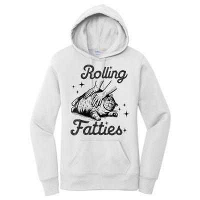 Rolling Fatties Cat Funny Cute Cat Lover Kitten Owner Kitty Women's Pullover Hoodie