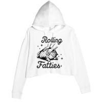 Rolling Fatties Cat Funny Cute Cat Lover Kitten Owner Kitty Crop Fleece Hoodie
