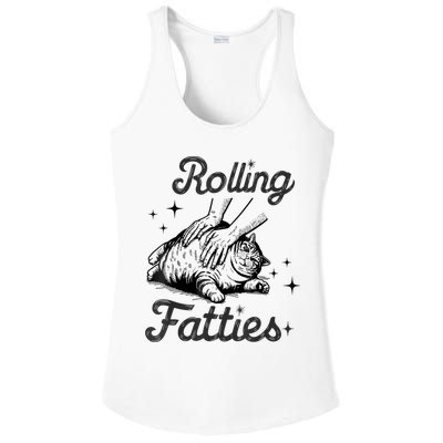 Rolling Fatties Cat Funny Cute Cat Lover Kitten Owner Kitty Ladies PosiCharge Competitor Racerback Tank