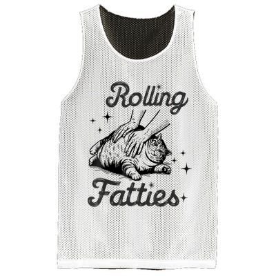 Rolling Fatties Cat Funny Cute Cat Lover Kitten Owner Kitty Mesh Reversible Basketball Jersey Tank