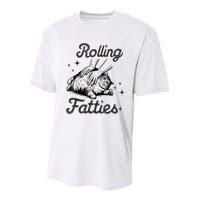Rolling Fatties Cat Funny Cute Cat Lover Kitten Owner Kitty Youth Performance Sprint T-Shirt