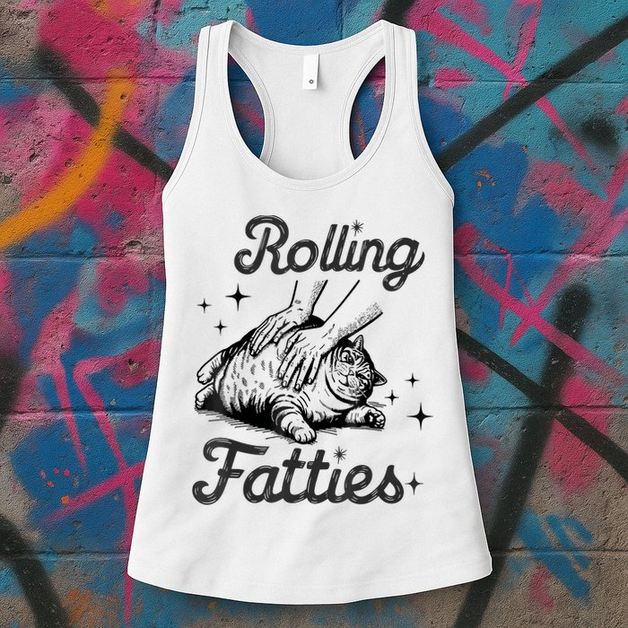 Rolling Fatties Cat Funny Cute Cat Lover Kitten Owner Kitty Womens Tank Top