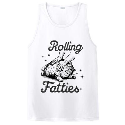 Rolling Fatties Cat Funny Cute Cat Lover Kitten Owner Kitty PosiCharge Competitor Tank