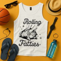 Rolling Fatties Cat Funny Cute Cat Lover Kitten Owner Kitty Tank Top