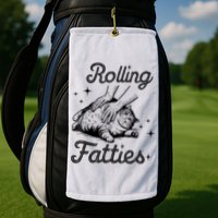 Rolling Fatties Cat Funny Cute Cat Lover Kitten Owner Kitty Golf Towel