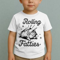 Rolling Fatties Cat Funny Cute Cat Lover Kitten Owner Kitty Toddler T-Shirt