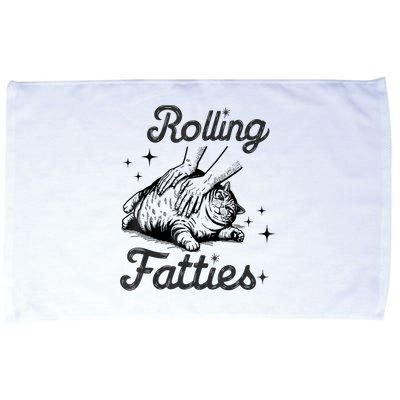 Rolling Fatties Cat Funny Cute Cat Lover Kitten Owner Kitty Microfiber Hand Towel
