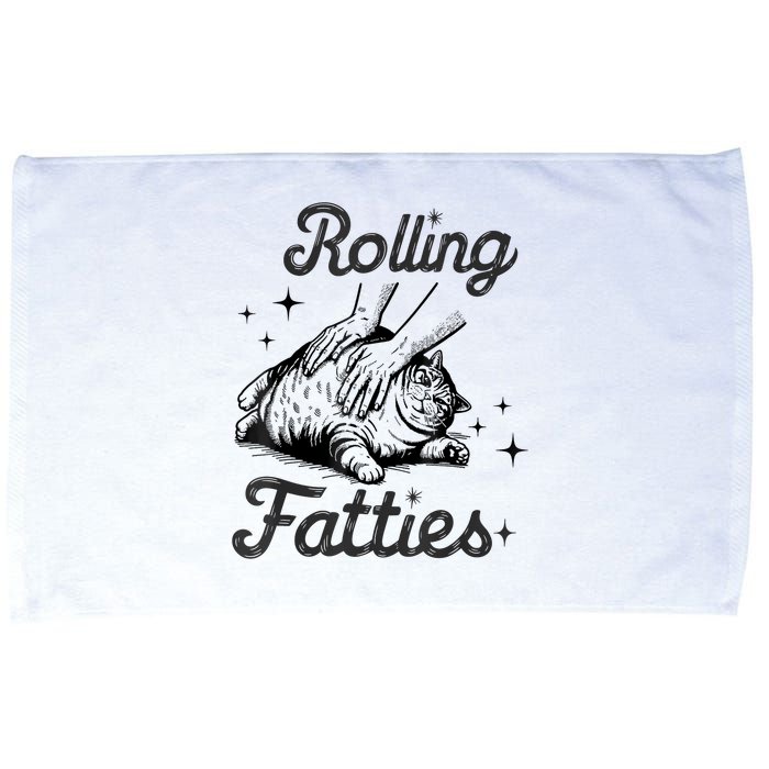 Rolling Fatties Cat Funny Cute Cat Lover Kitten Owner Kitty Microfiber Hand Towel