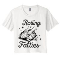 Rolling Fatties Cat Funny Cute Cat Lover Kitten Owner Kitty Crop Top