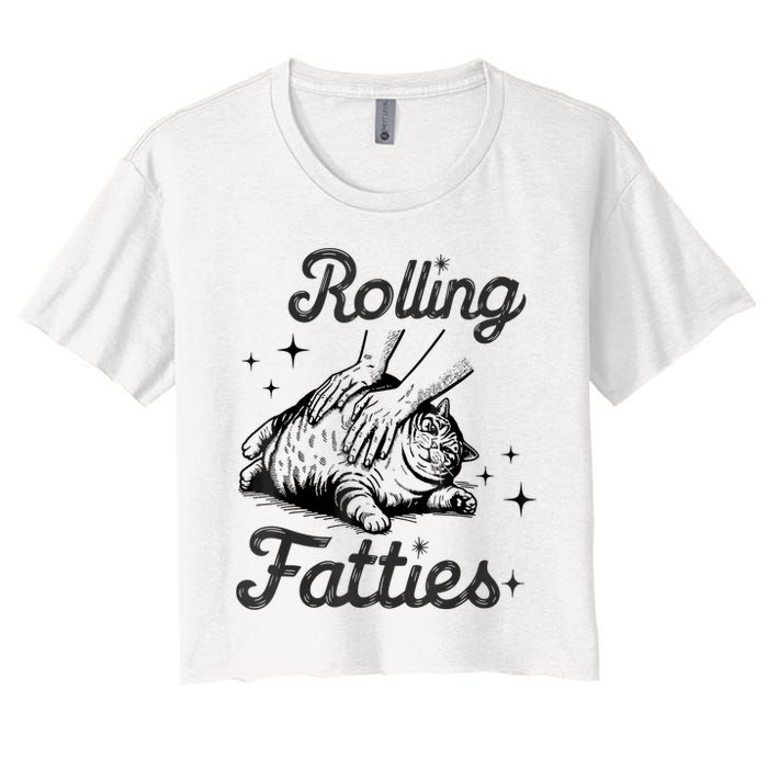 Rolling Fatties Cat Funny Cute Cat Lover Kitten Owner Kitty Crop Top