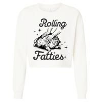 Rolling Fatties Cat Funny Cute Cat Lover Kitten Owner Kitty Cropped Pullover Crew