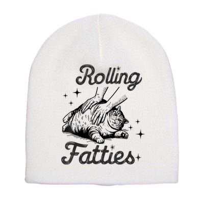Rolling Fatties Cat Funny Cute Cat Lover Kitten Owner Kitty Short Acrylic Beanie