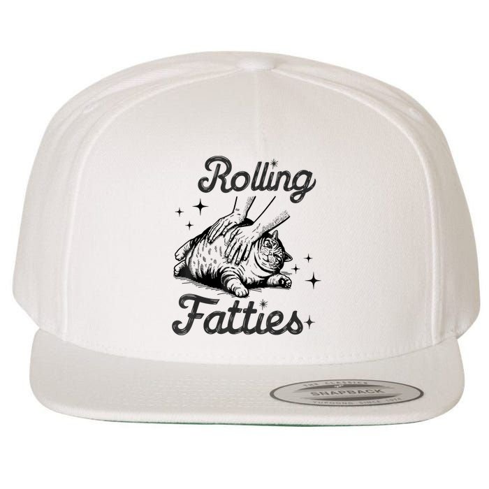 Rolling Fatties Cat Funny Cute Cat Lover Kitten Owner Kitty Wool Snapback Cap
